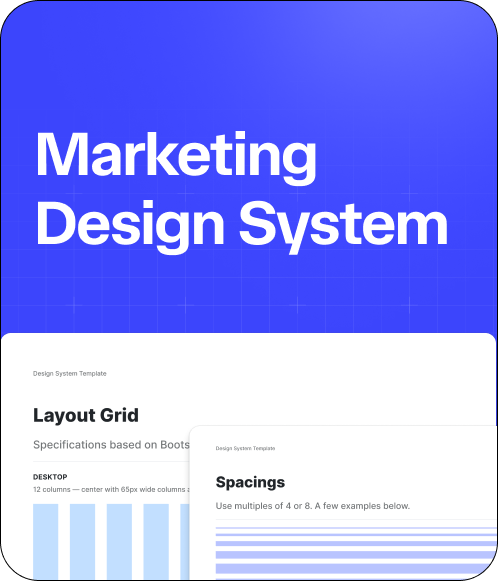 Layout grid and spacing tokens from the marketing design system